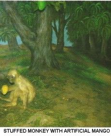 STUFFED MONKEY WITH ARTIFICIAL MANGO