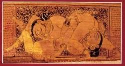 Radha and Krishna in sensitive posture